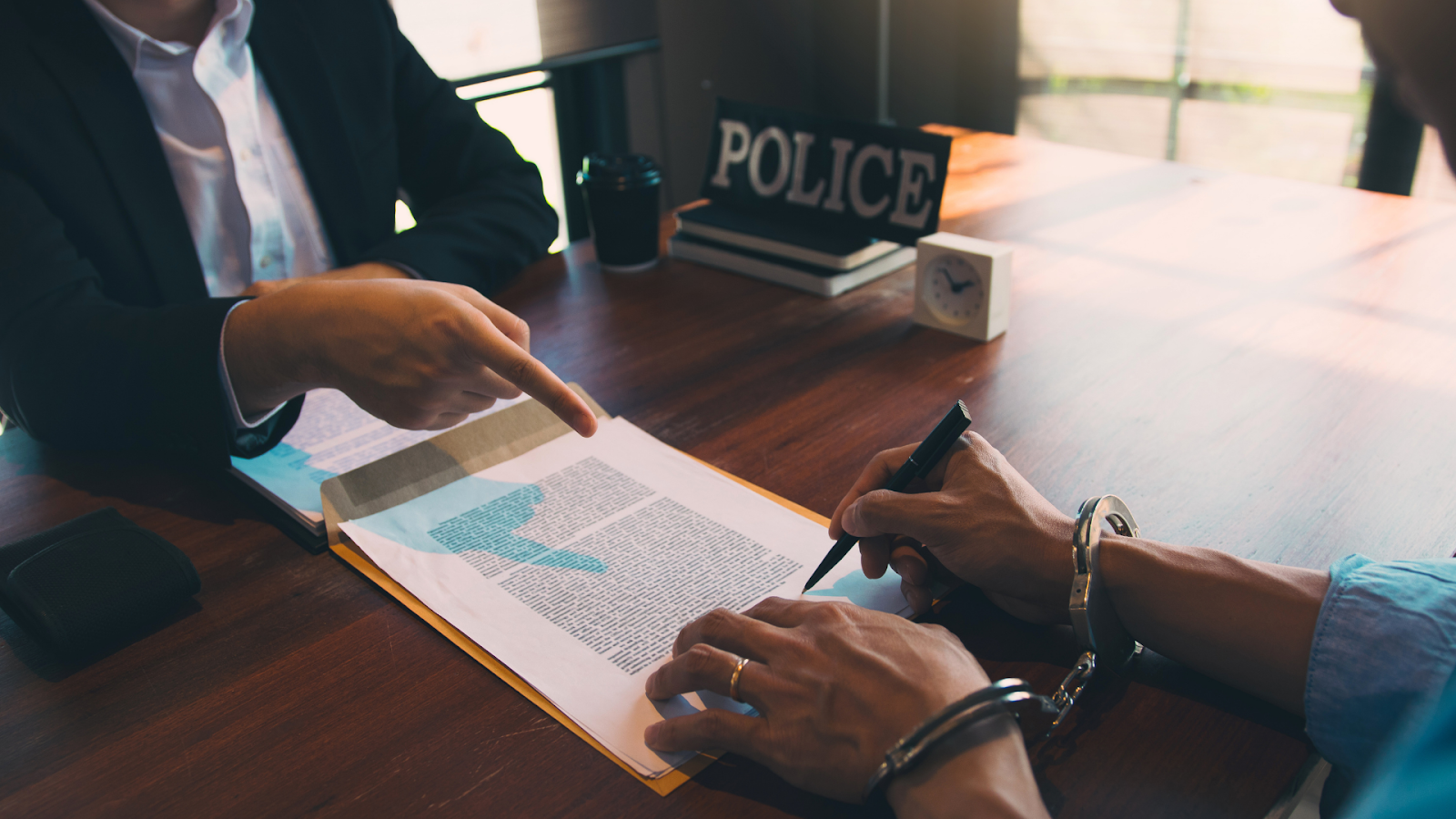 (arrested person signing a statement indicating coercion by police)