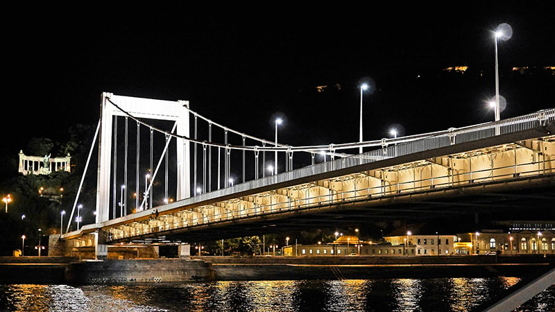 Suspension Bridge Lit Up using LED Lights