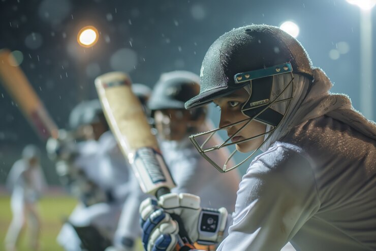 Portrait of person playing cricket sport