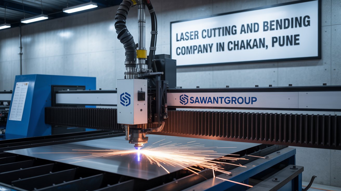 Laser cutting and bending company workshop with metal fabrication