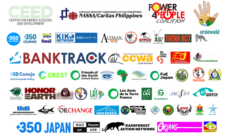 A list of Protect VIP’s local and international network protesting fossil fuel financing | Photo via Protect VIP