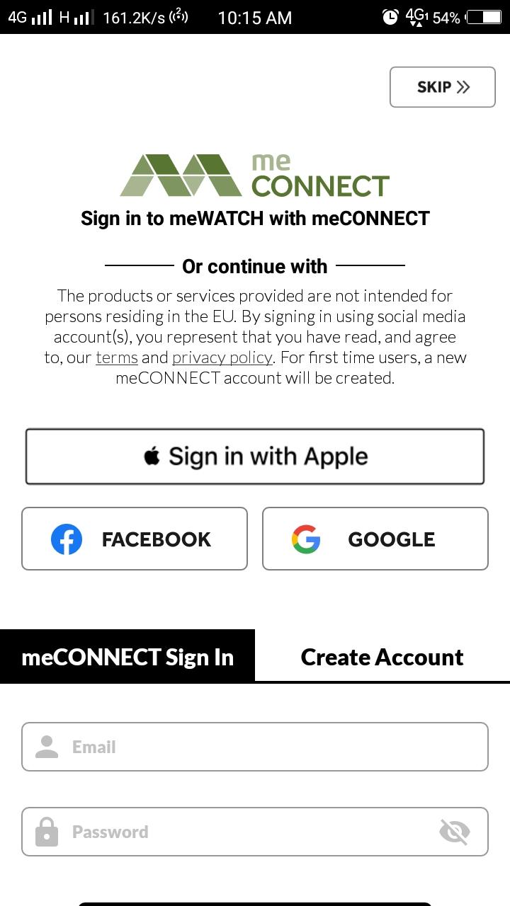 meWatch SignUp