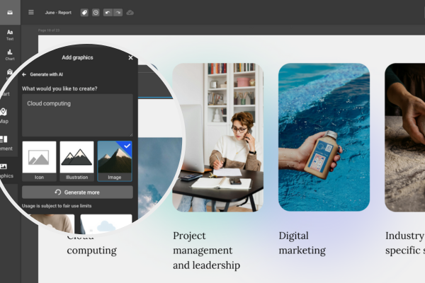 Infogram's AI Image Generator Tool Interface