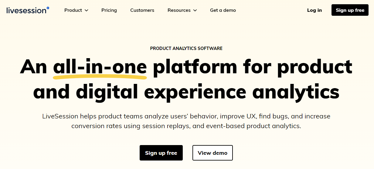 LiveSession product and digital experience analytics platform