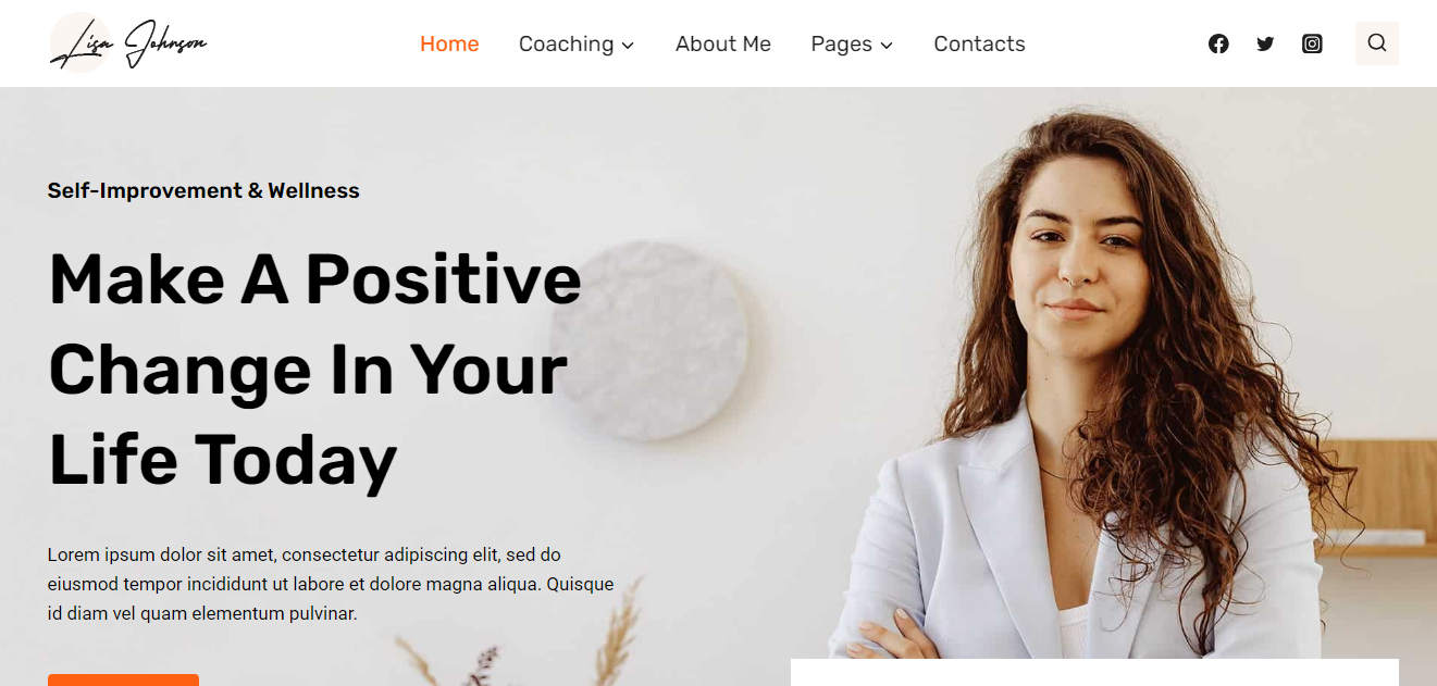 Life Coach top blog template