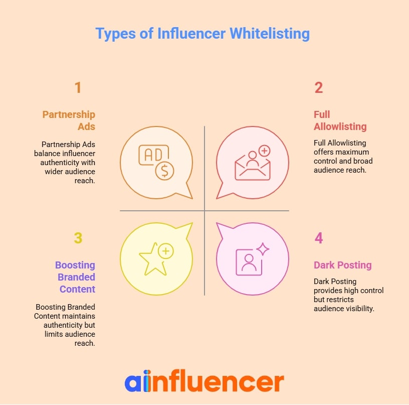types of influencer whitelisting