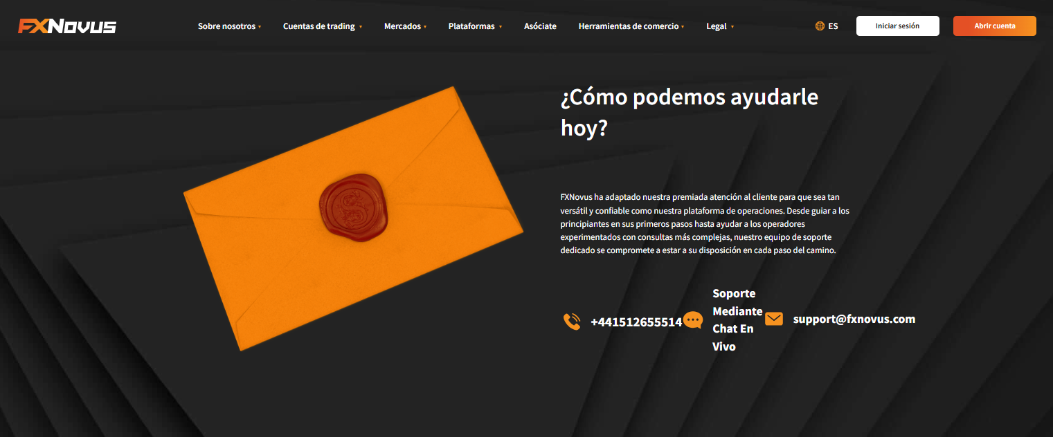 Visita la página de Contacto de FXNovus para más información.