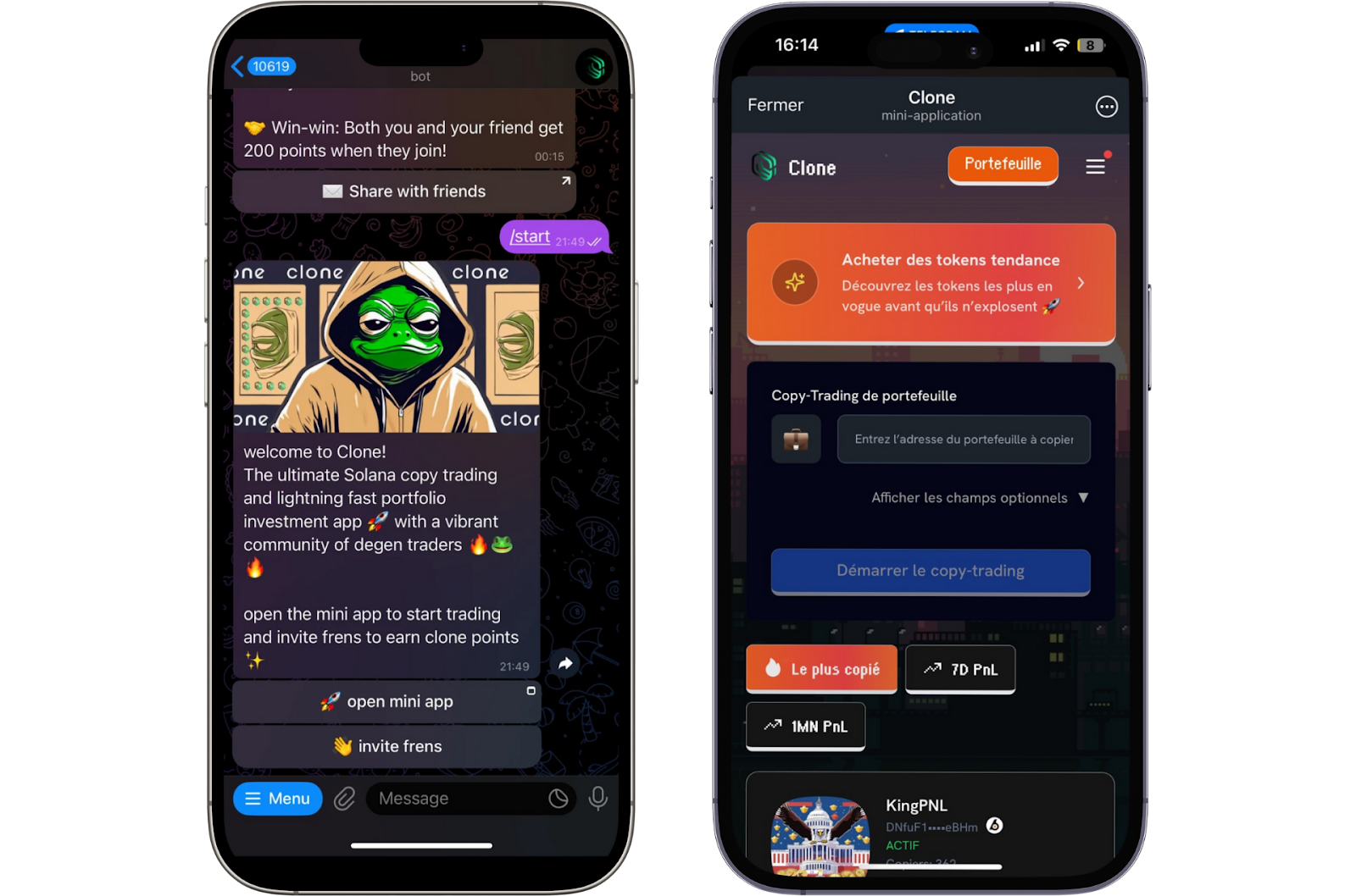 Fonctionnalités de l'app