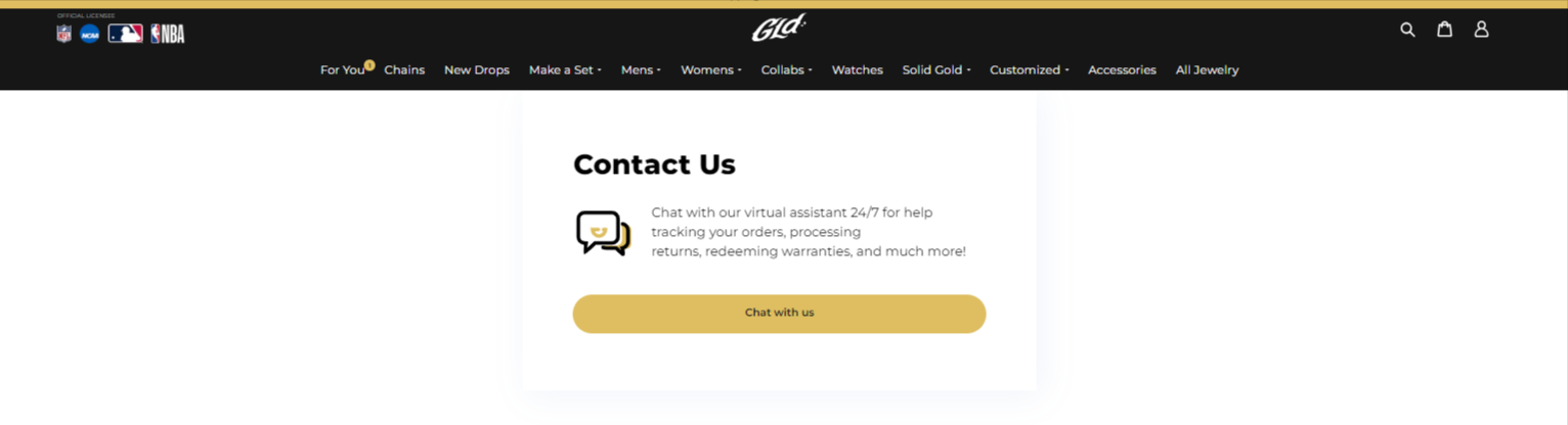 Image of GLD's 'Contact Us' page.