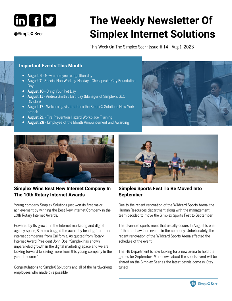 Improve Communication - newsletter