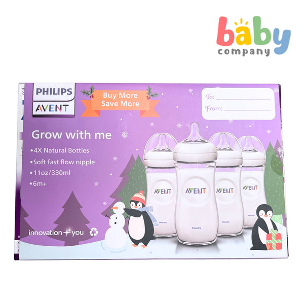 Philips Avent Natural Christmas 4-Pack Baby Bottle