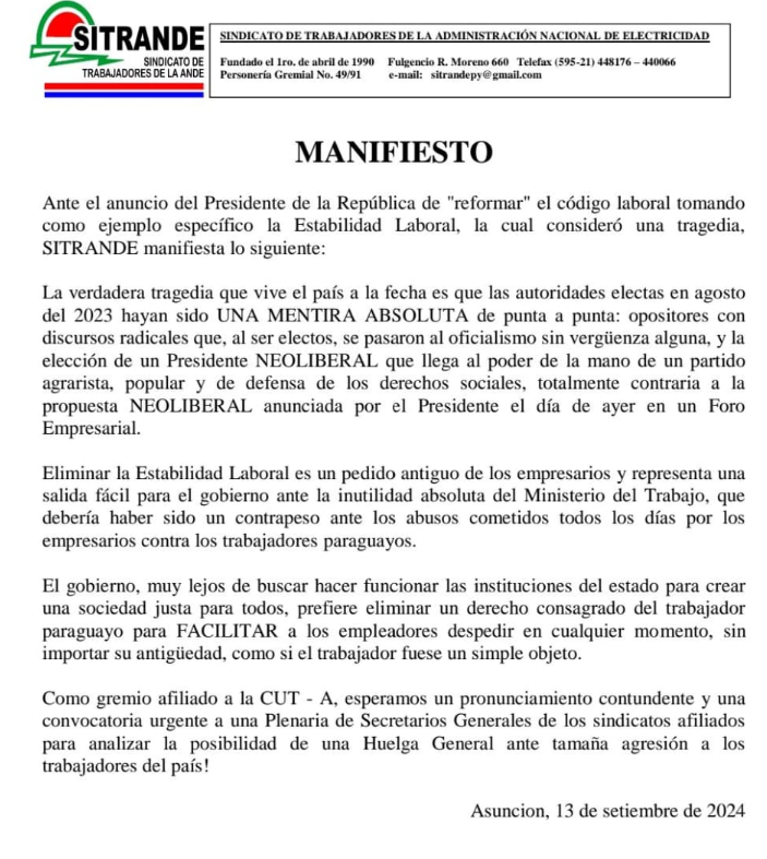 Intenciones del Ejecutivo de modificar el código laboral provocan reacciones dispares