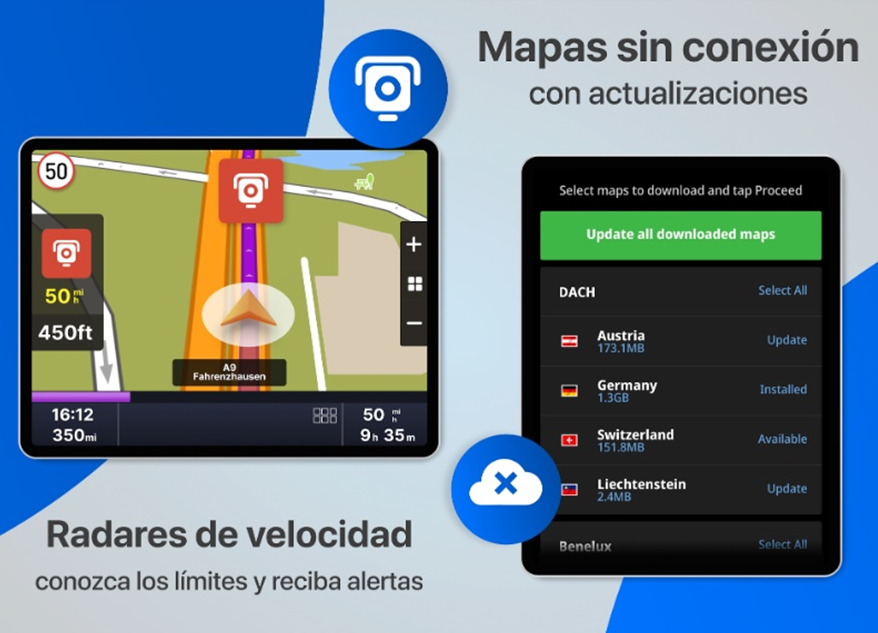 Mapas offline para camioneros