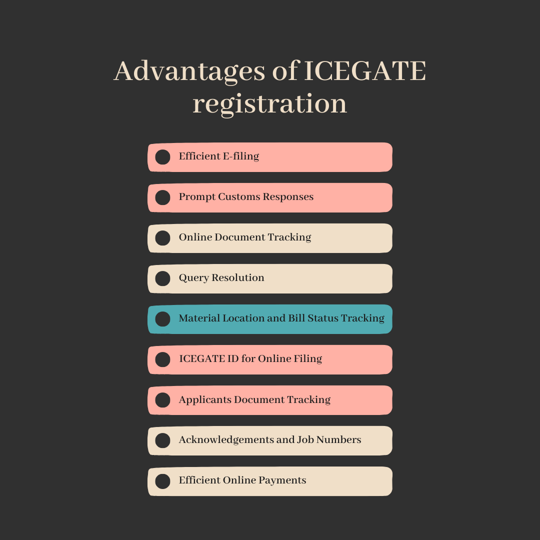 Advantages of registering on ICEGATE?