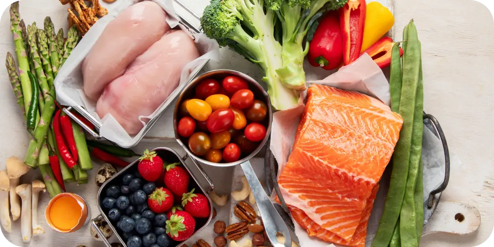 healthy foods on table