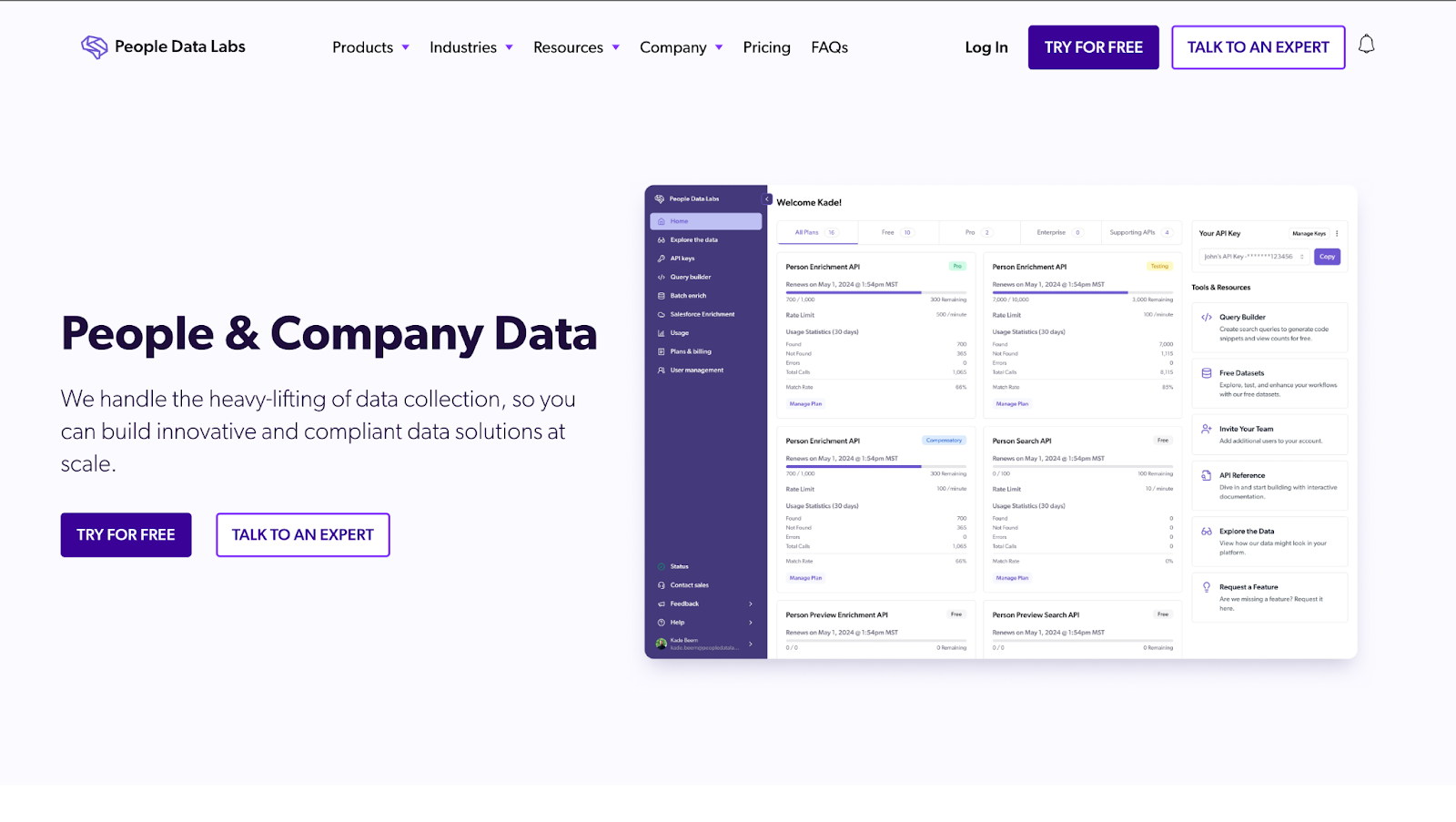 People Data Labs Landing Page