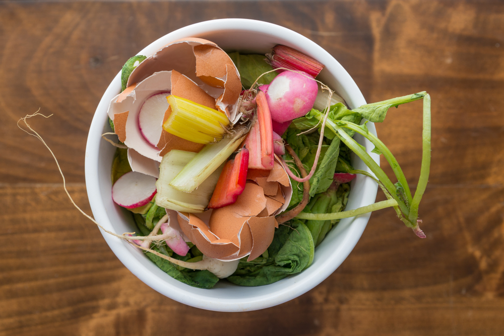 Zero-waste lifestyle: saving veggie scraps.