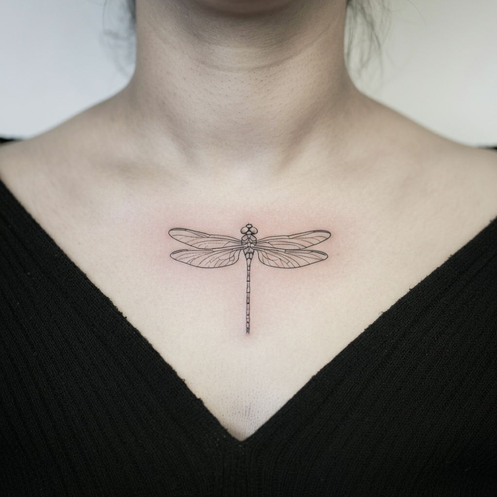 Minimalist Dragonfly Tattoos