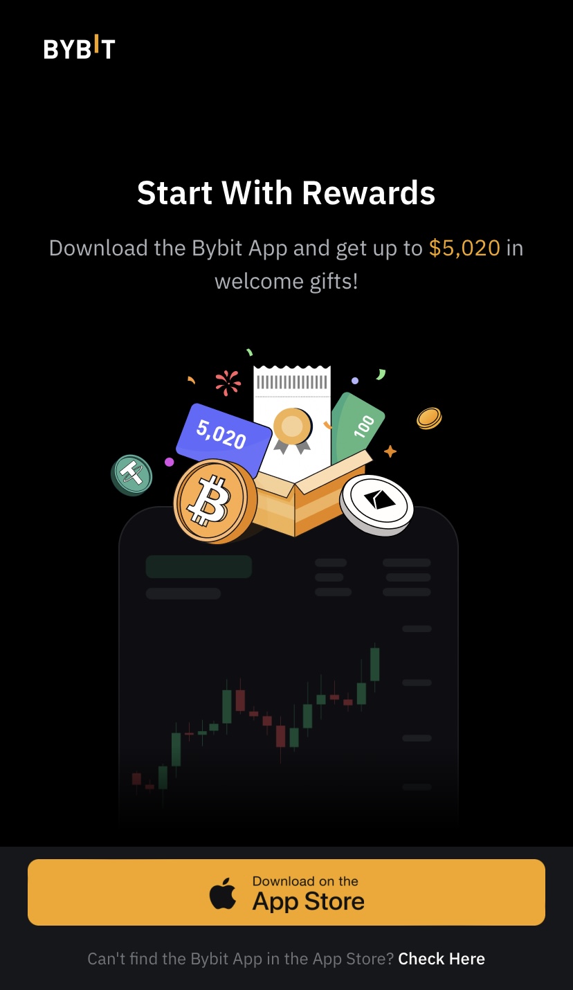 The interface of ByBit Mobile App