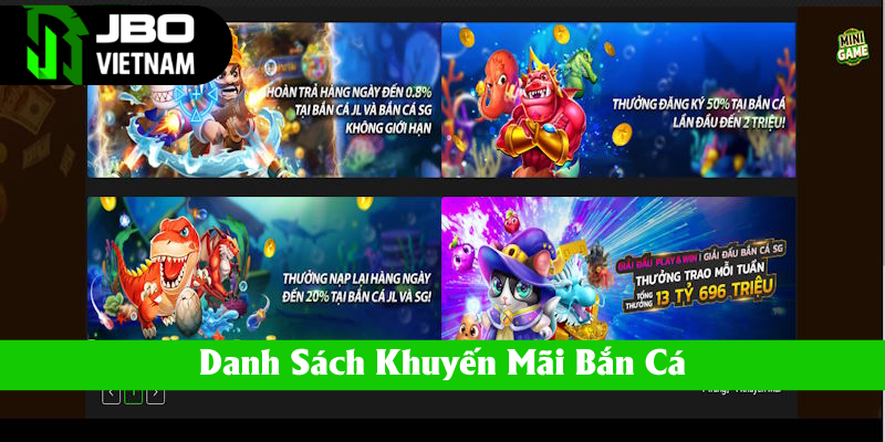 Tổng hợp các hoạt động ưu đãi săn ngư thú vị tại JBO