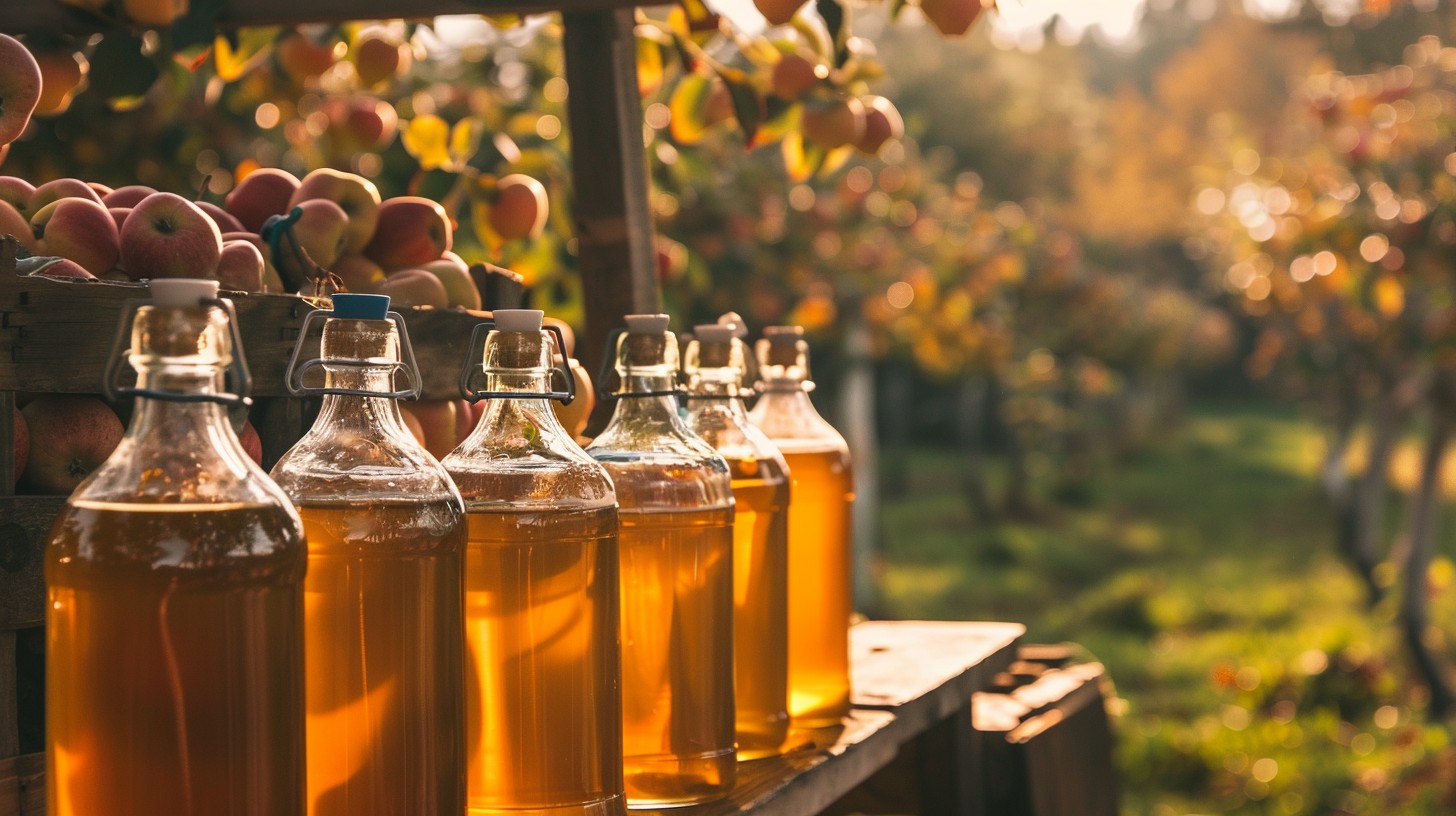 bottles of apple cider vinegar, apple cidar vinegar