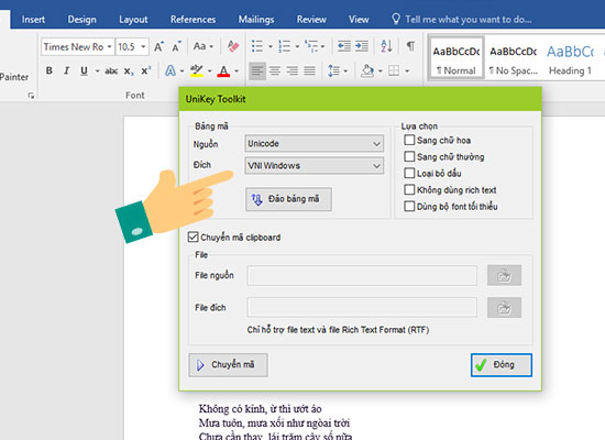  phương pháp 1 - sửa lỗi font bằng ứng dụng unikey