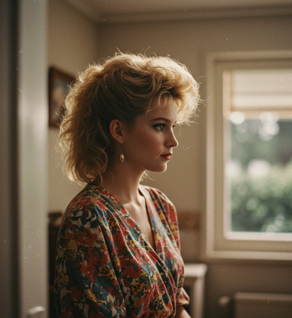 High-contrast image of a woman’s side profile