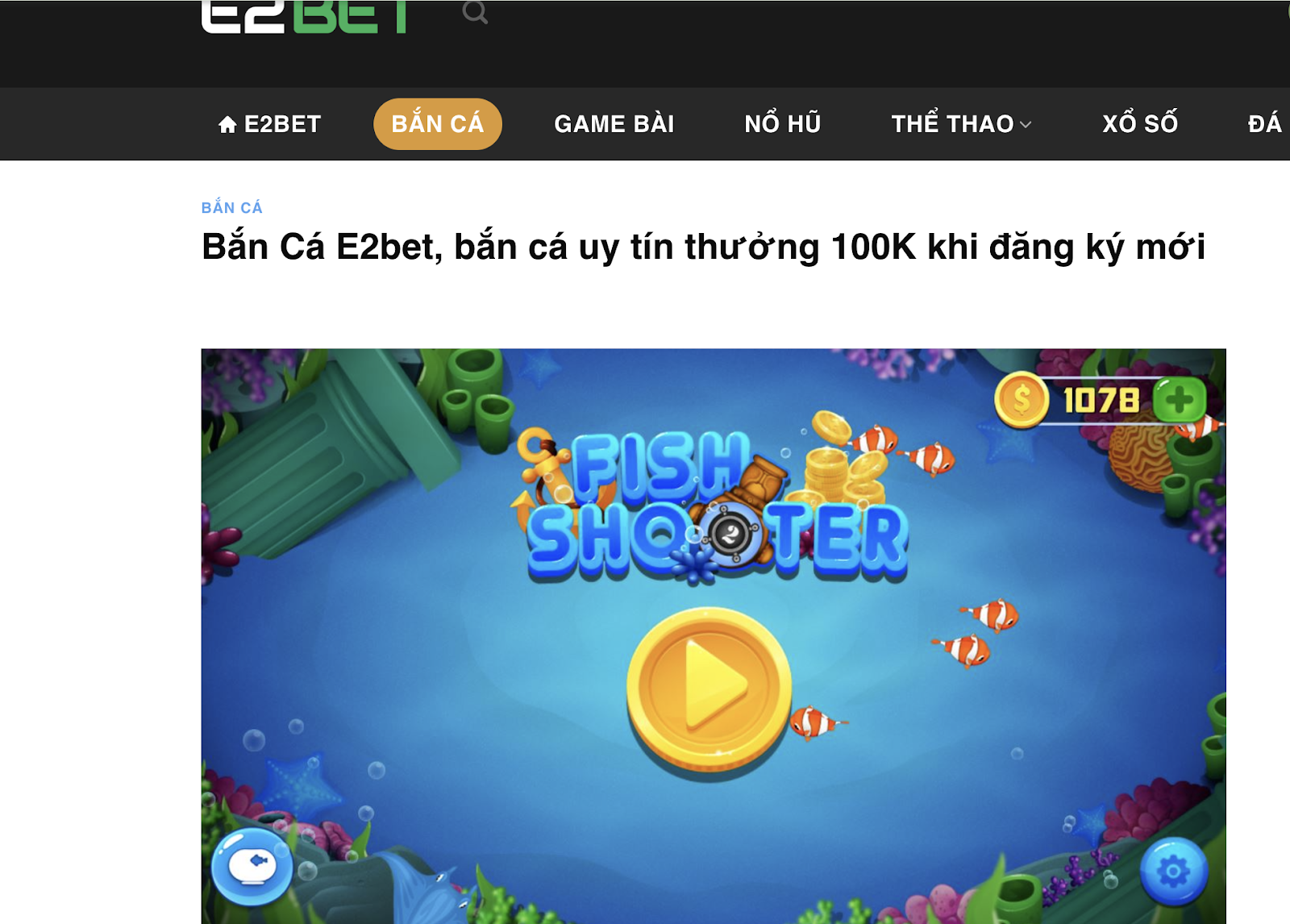 Khuyến mãi tại Bắn cá E2bet khi đăng ký chơi