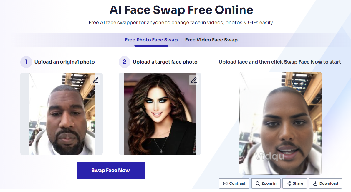 Vidqu AI - Use Face Swap to Achieve Yassified Results