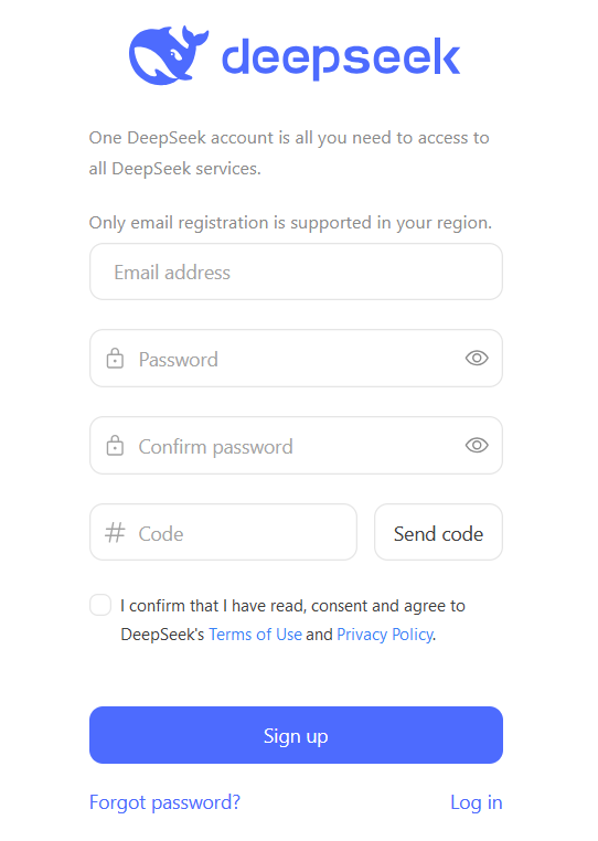 deepseek zakladanie konta