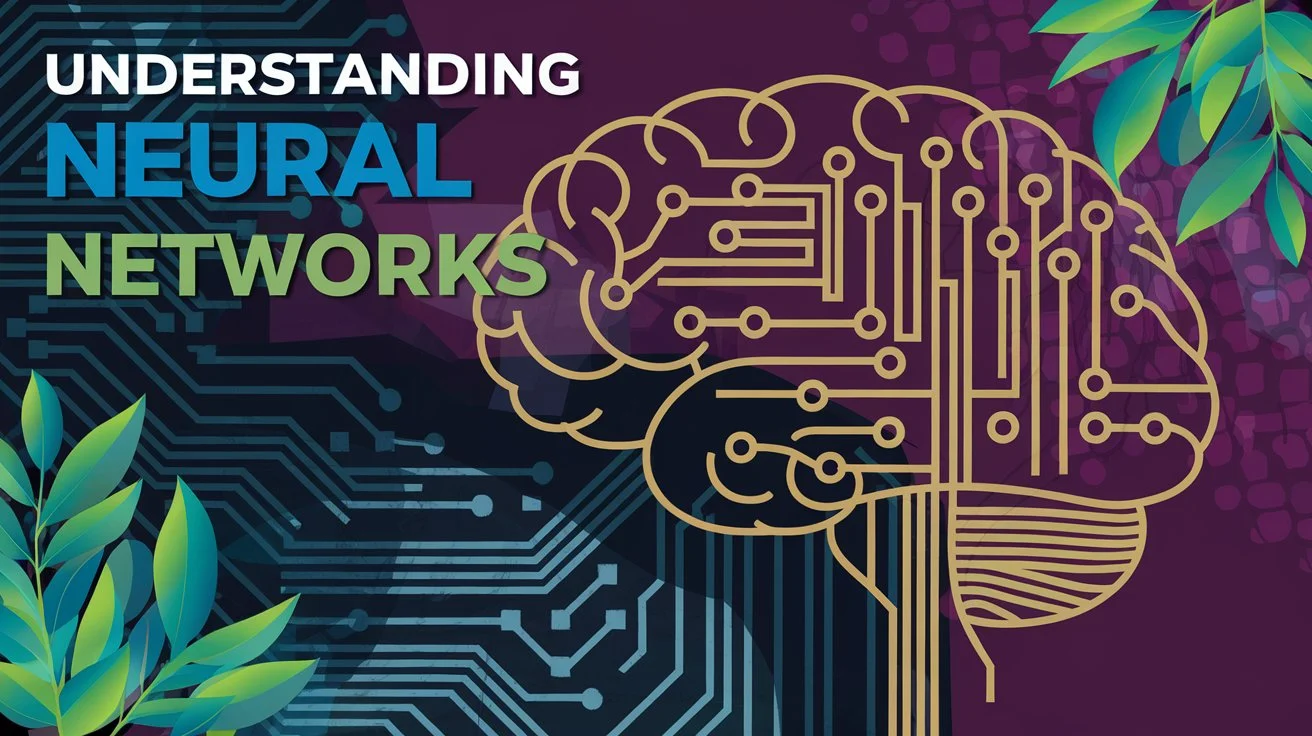 An illustration of neural networks depicting the relationship between human brain functionality and artificial intelligence