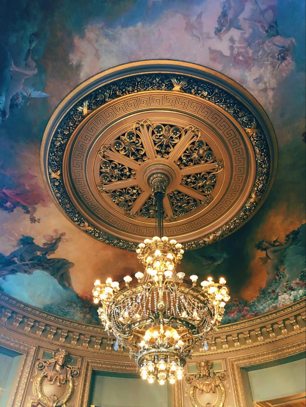 Ornate interior of Orpheum Theatre during an event.