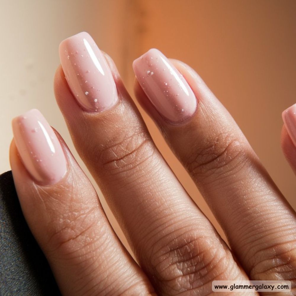 Korean fall nails having Timeless Nude
