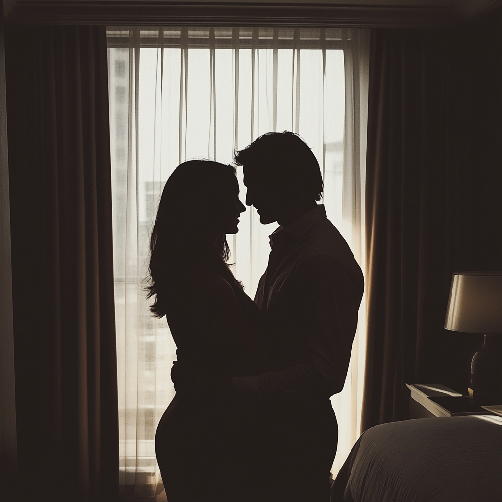 A silhouette of a couple | Source: Midjourney