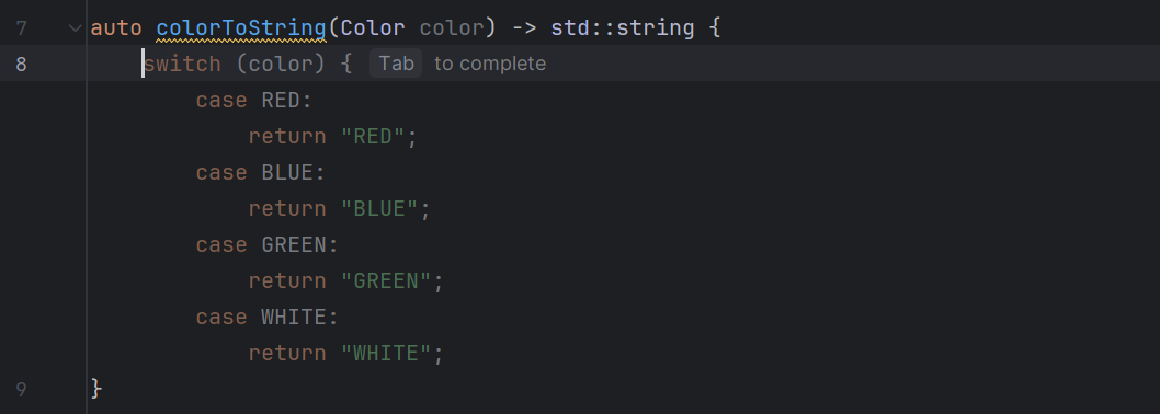 Multiline code completion