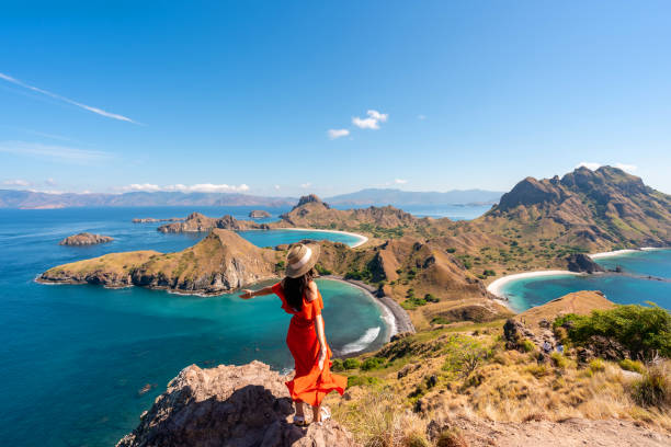 female tourist enjoying the beautiful landscape 
