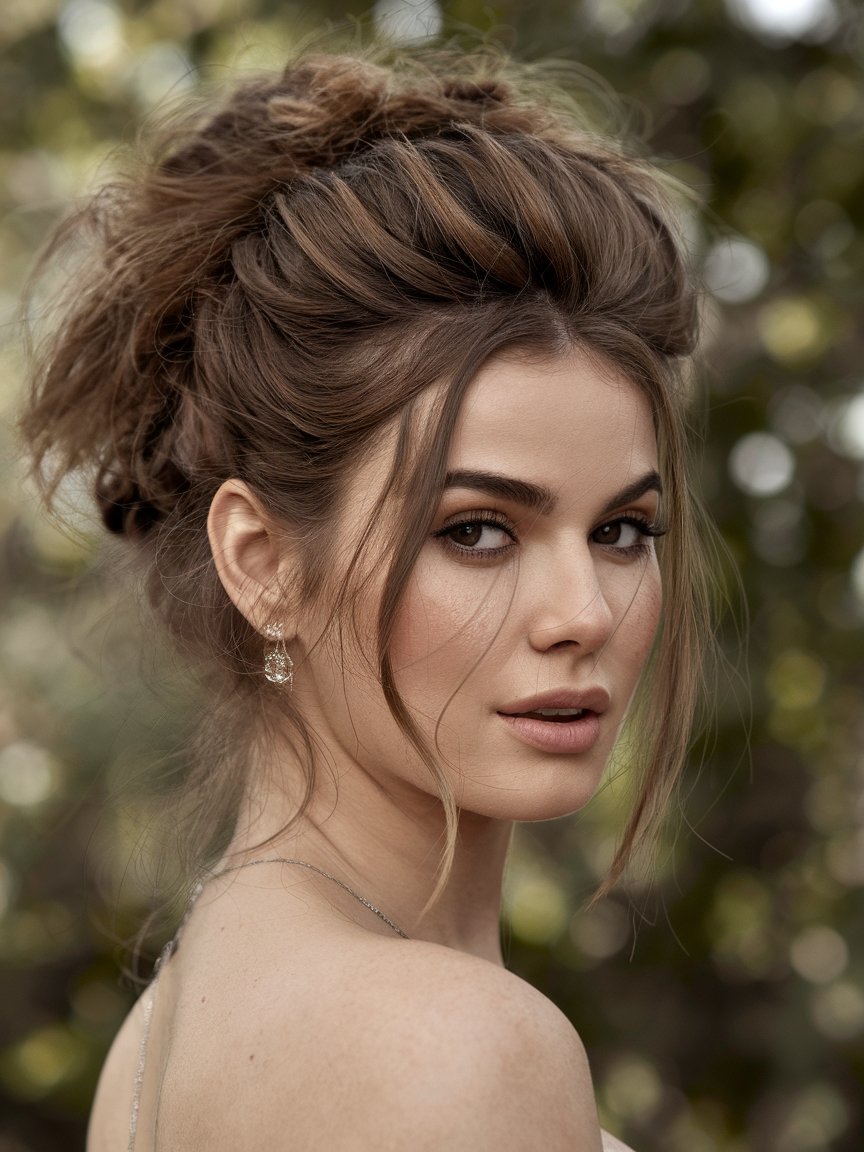 27. Voluminous Updo For Thick Hair