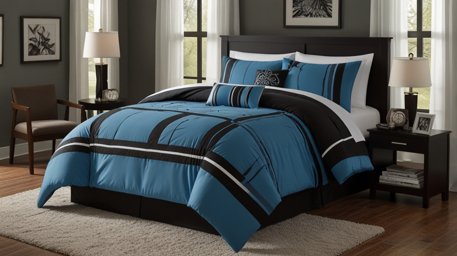 Nipsey Blue Black White Comforter Set