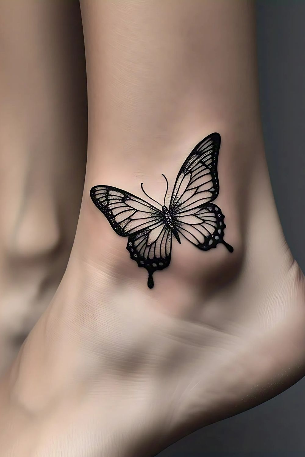 Butterfly Ankle Tattoo