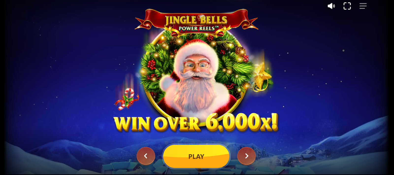 Jingle Bells Power Reels slot title screen.