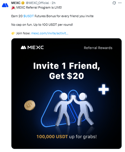 MEXC Referral Program LIVE, हर इनवाइट पर पाएं बंपर बोनस 