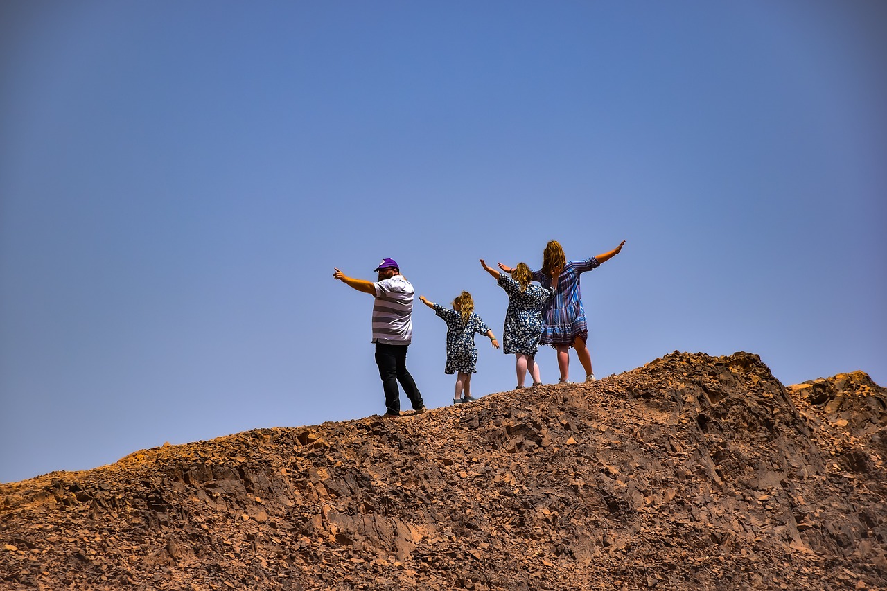 Family gathering near the sea