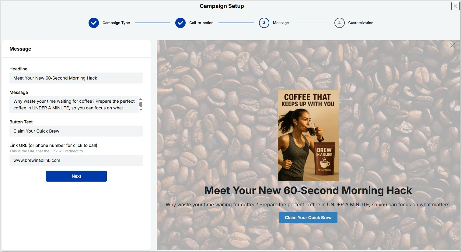 Craft your bridge page message