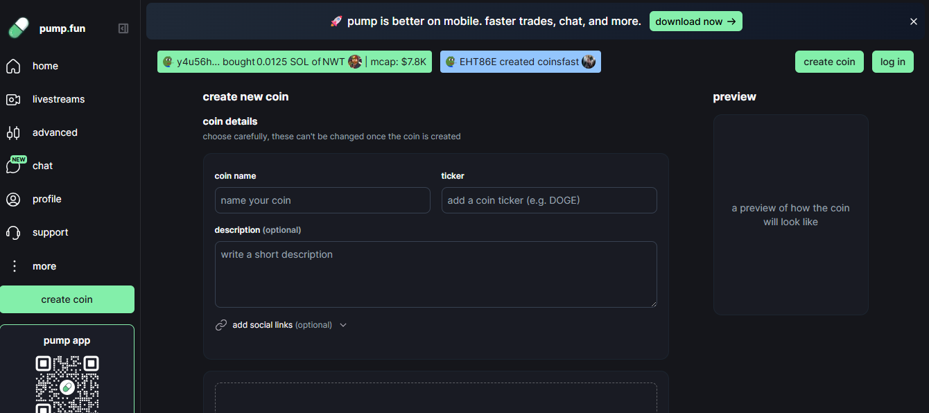 how token can be created on pump.fun platform 