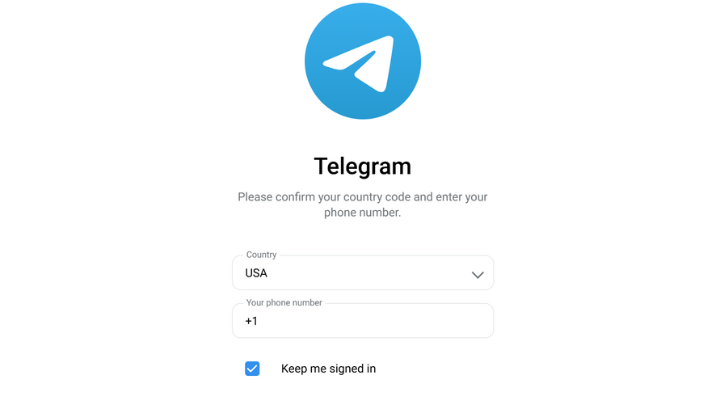 Telegram web login via Phone number