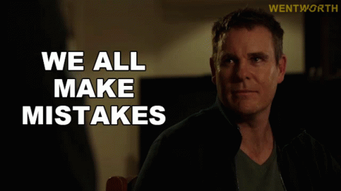 a man says we all make mistakes in front of a sign that says wentworth