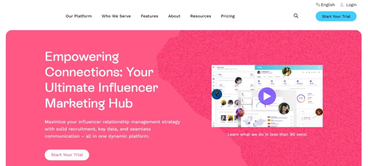 Influencity homepage