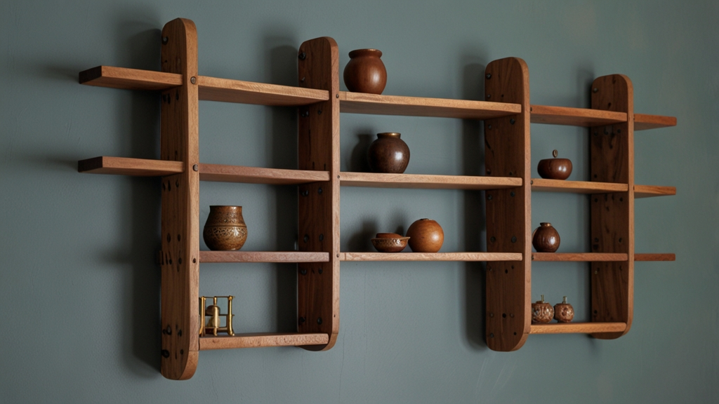 diy wooden contraption shelving with levers to open