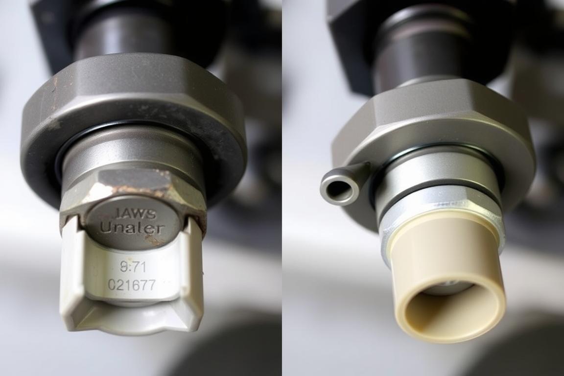 New and old crankshaft position sensors side by side showing differences