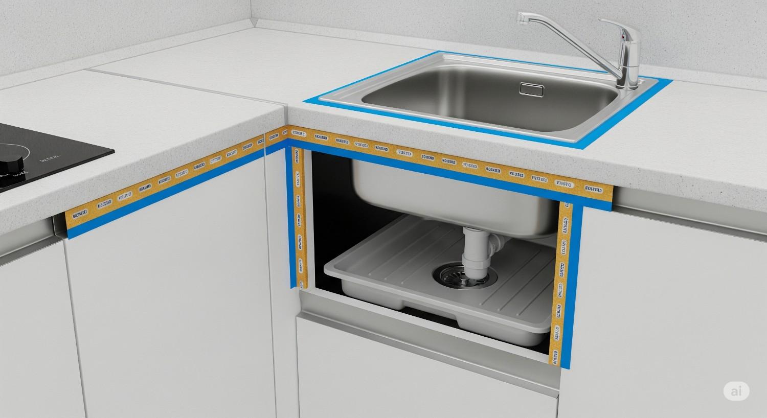 Waterproof installation details showing hidden protection systems in Bengaluru modular kitchen